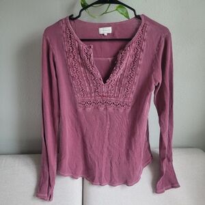 Lucky Brand Lace V-Neck Top
